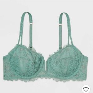 NWOT teal unlined balconette bra